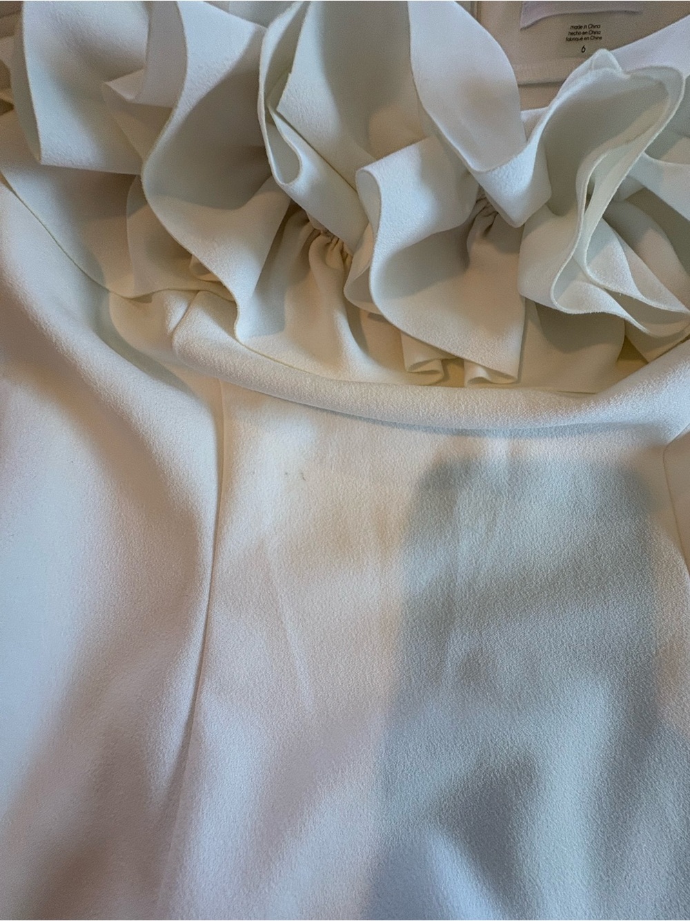 Calvin Klein White Off Shoulder Ruffle Sheath Dress Size 6 - Picture 10 of 15